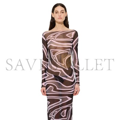 PUCCI LABIRINTO PRINT TULLE DRESS 5UJI355U749047